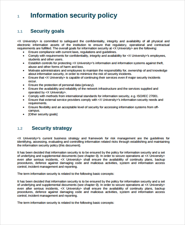 Information Security Policy Document